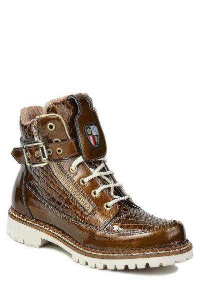 Итальянские женские ботинки Nis 1615408 шерсть коричневый